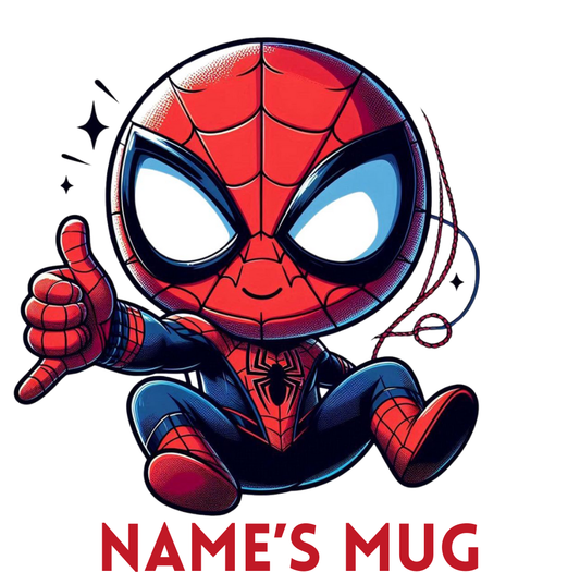 11oz Personalised 'Named' Cartoon Spiderkid Mug.