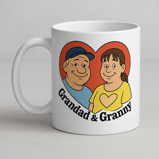 11oz Personalised Cartoon Grandparent mug.