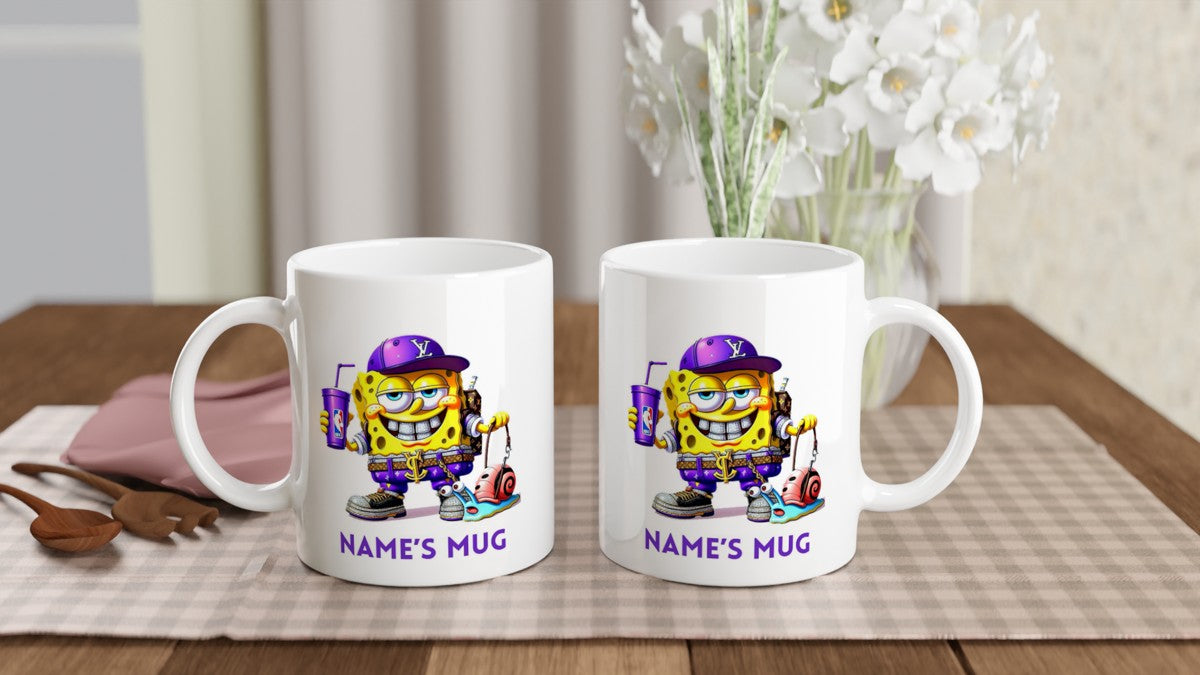11oz Personalised 'Named' Hip Hop Spongebob Mug.
