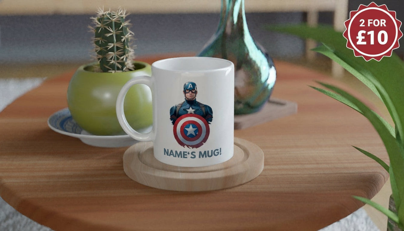 11oz Personalised 'Named' Captain America Mug.