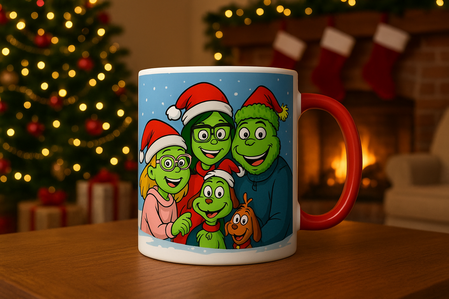 Personalised Grinchmas Mug – Funny Cartoon Grinch Christmas Mug, Custom Holiday Gift, 11oz Festive Coffee Cup