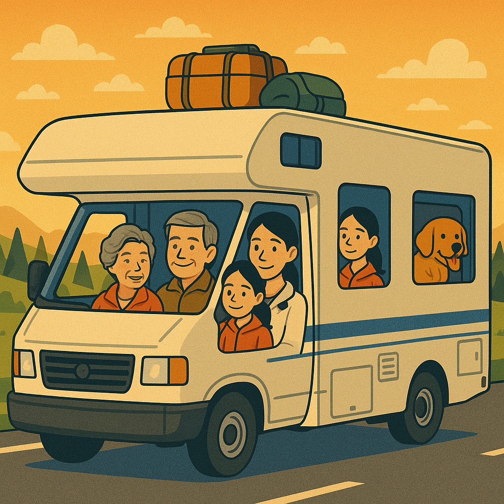 11oz Personalised Cartoon Family Camping Mug.