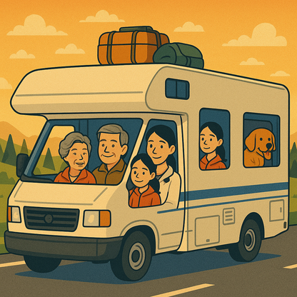 11oz Personalised Cartoon Family Camping Mug.