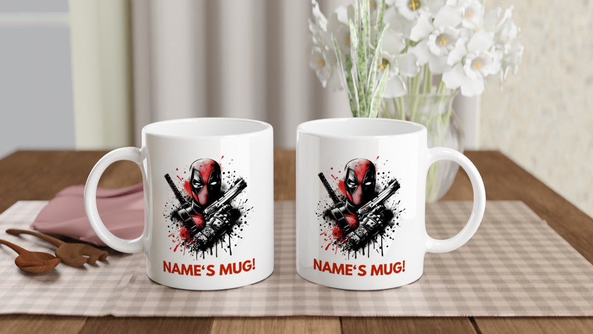 11oz Personalised 'Named' Deadpool Mug.