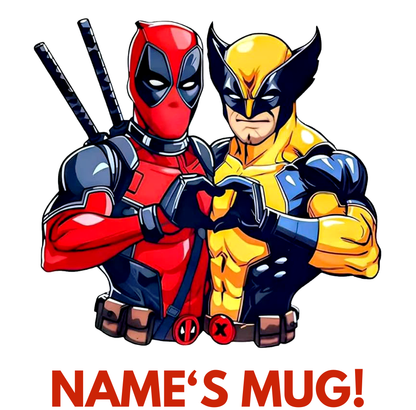 11oz Personalised 'Named' Deadpool & Wolverine Mug.