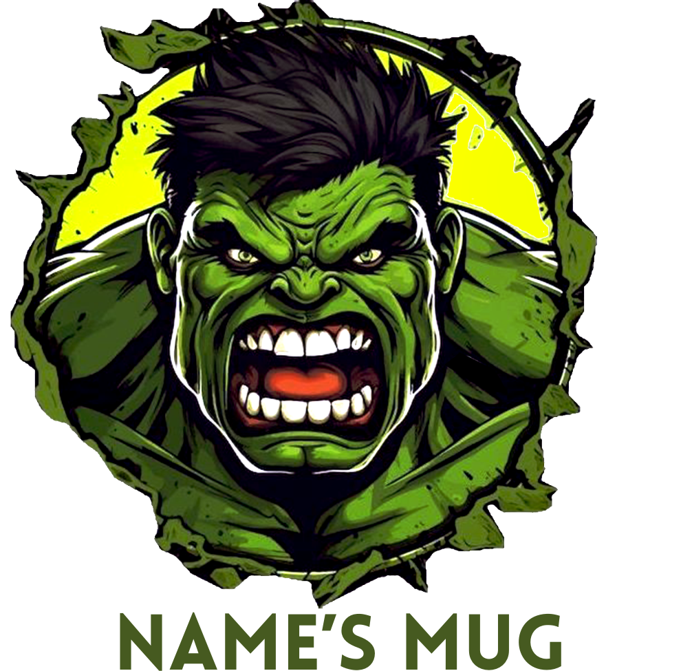 11oz Personalised 'Named' Hulk Mug.