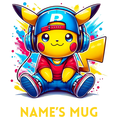 11oz Personalised 'Named' Pikachu Mug.