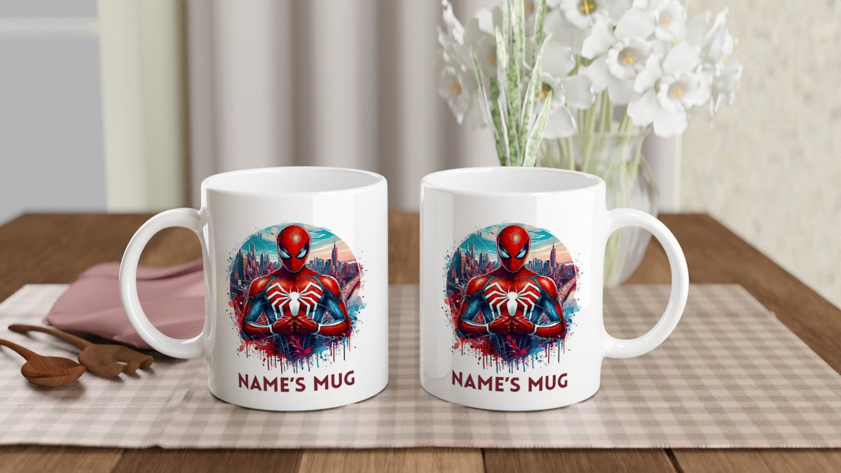 11oz Personalised 'Named' Spiderman Mug.