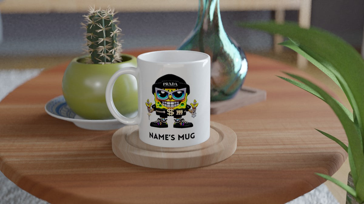 11oz Personalised 'Named' Prada Spongebob Mug.