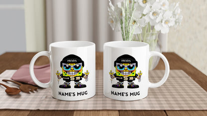 11oz Personalised 'Named' Prada Spongebob Mug.