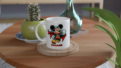 11oz Personalised 'Named' Superhero Mickey Mouse Mug.