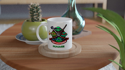 11oz Personalised 'Named' Turtle Power Mug.