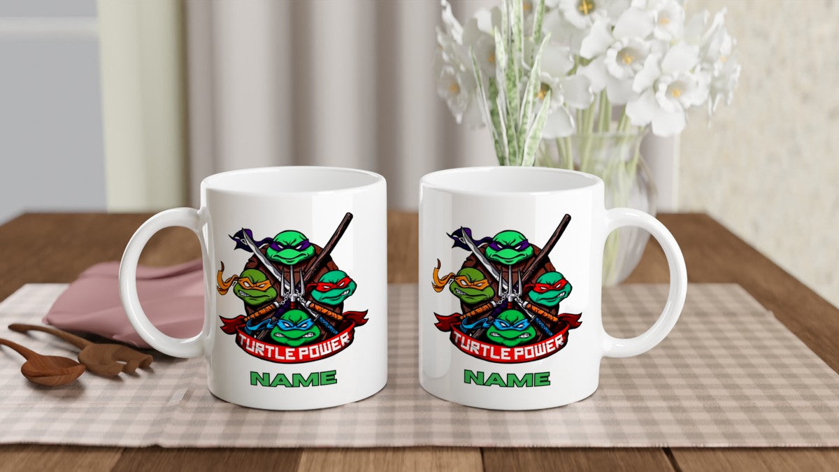 11oz Personalised 'Named' Turtle Power Mug.