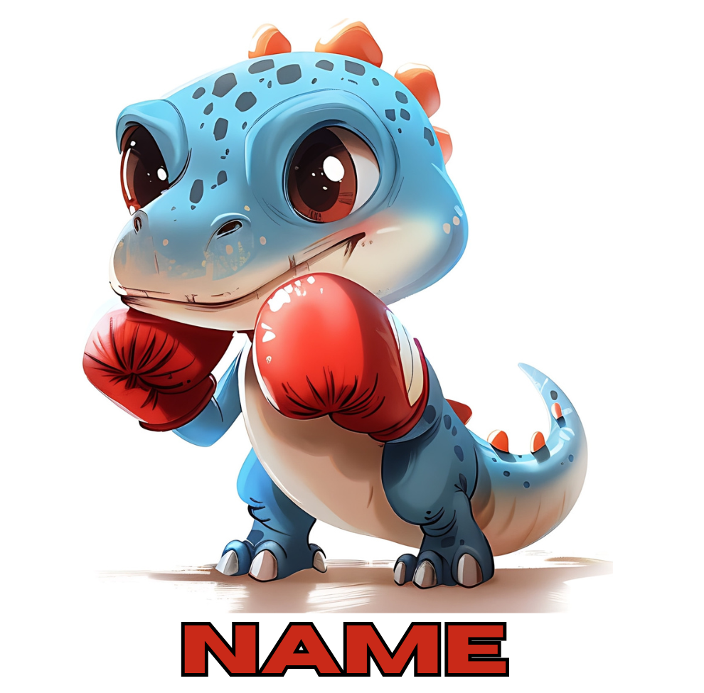11oz Personalised 'Named' Boxing Dinosaur Mug.