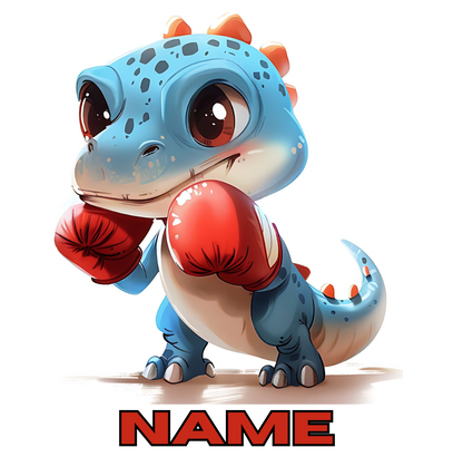 11oz Personalised 'Named' Boxing Dinosaur Mug.