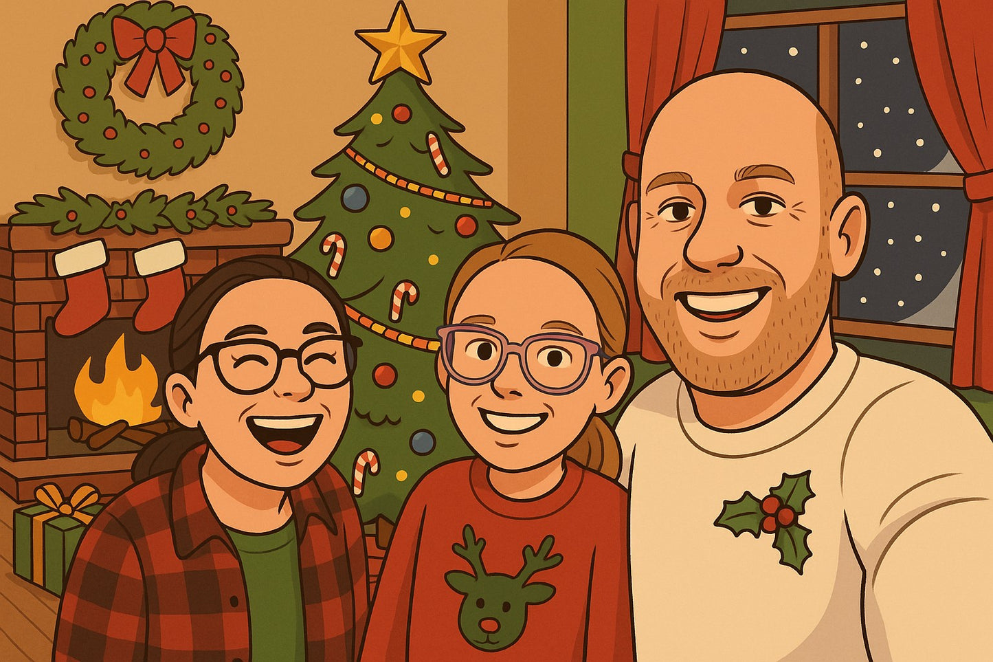 Personalised Cartoon Christmas Mug – 11oz Festive Gift