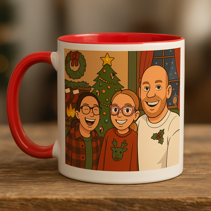 Personalised Cartoon Christmas Mug – 11oz Festive Gift