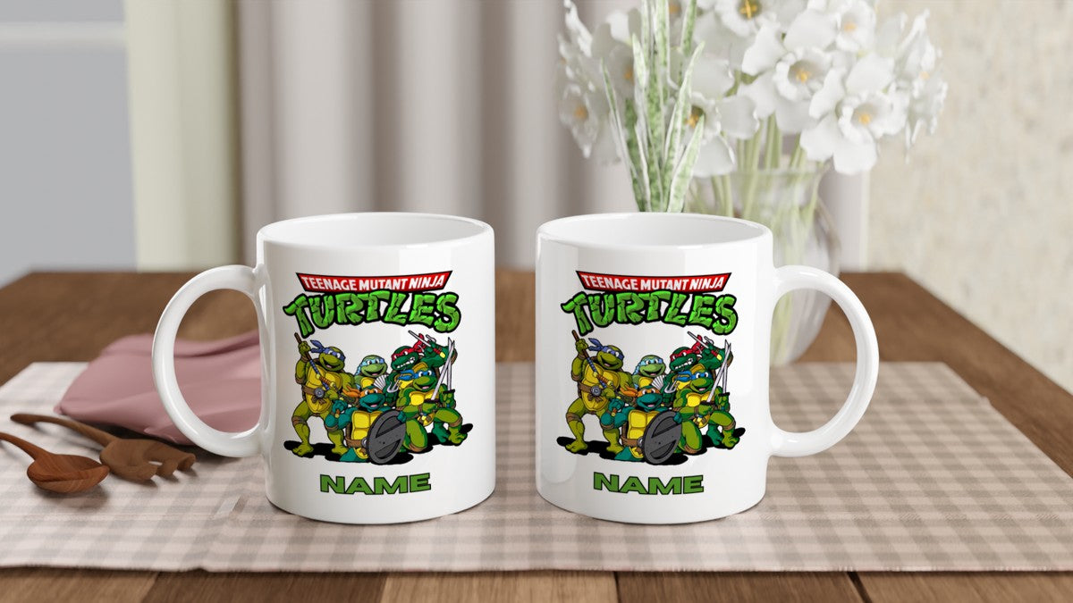 11oz Personalised 'Named' Ninja Turtles Mug.