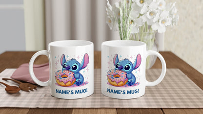 11oz Personalised 'Named' Stitch with Donut Mug.